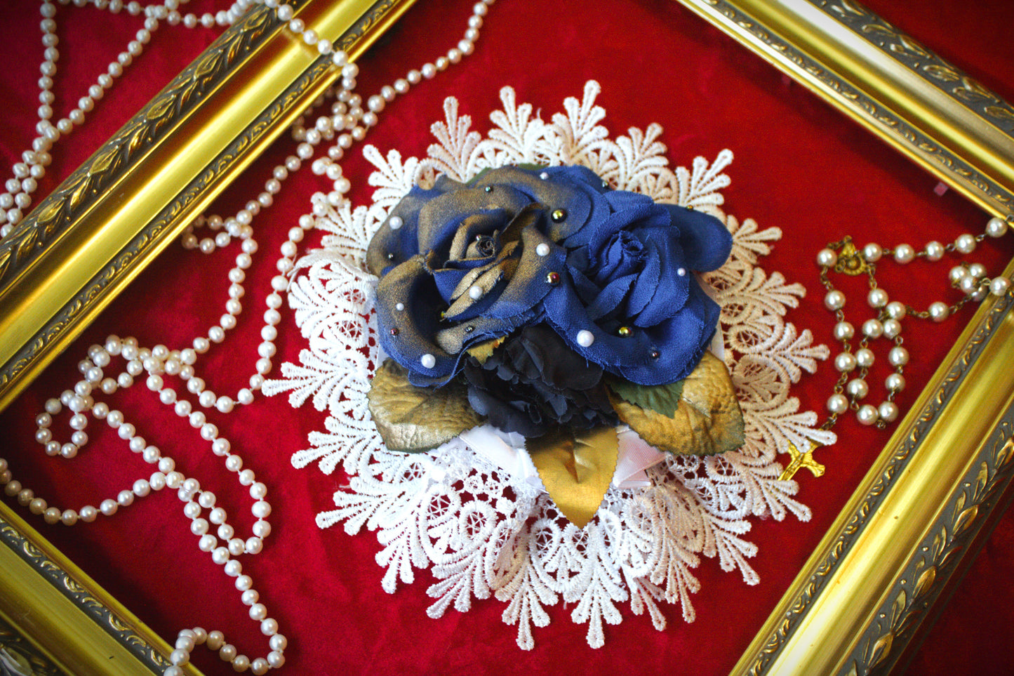 Roses d'or Bleu headpiece